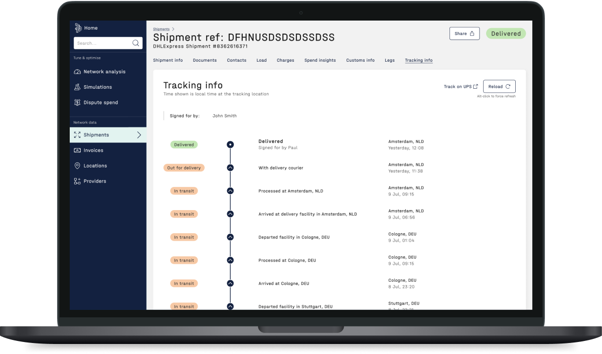 Laptop _ Shipment details _ Tracking