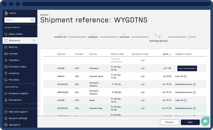 Shipment reference
