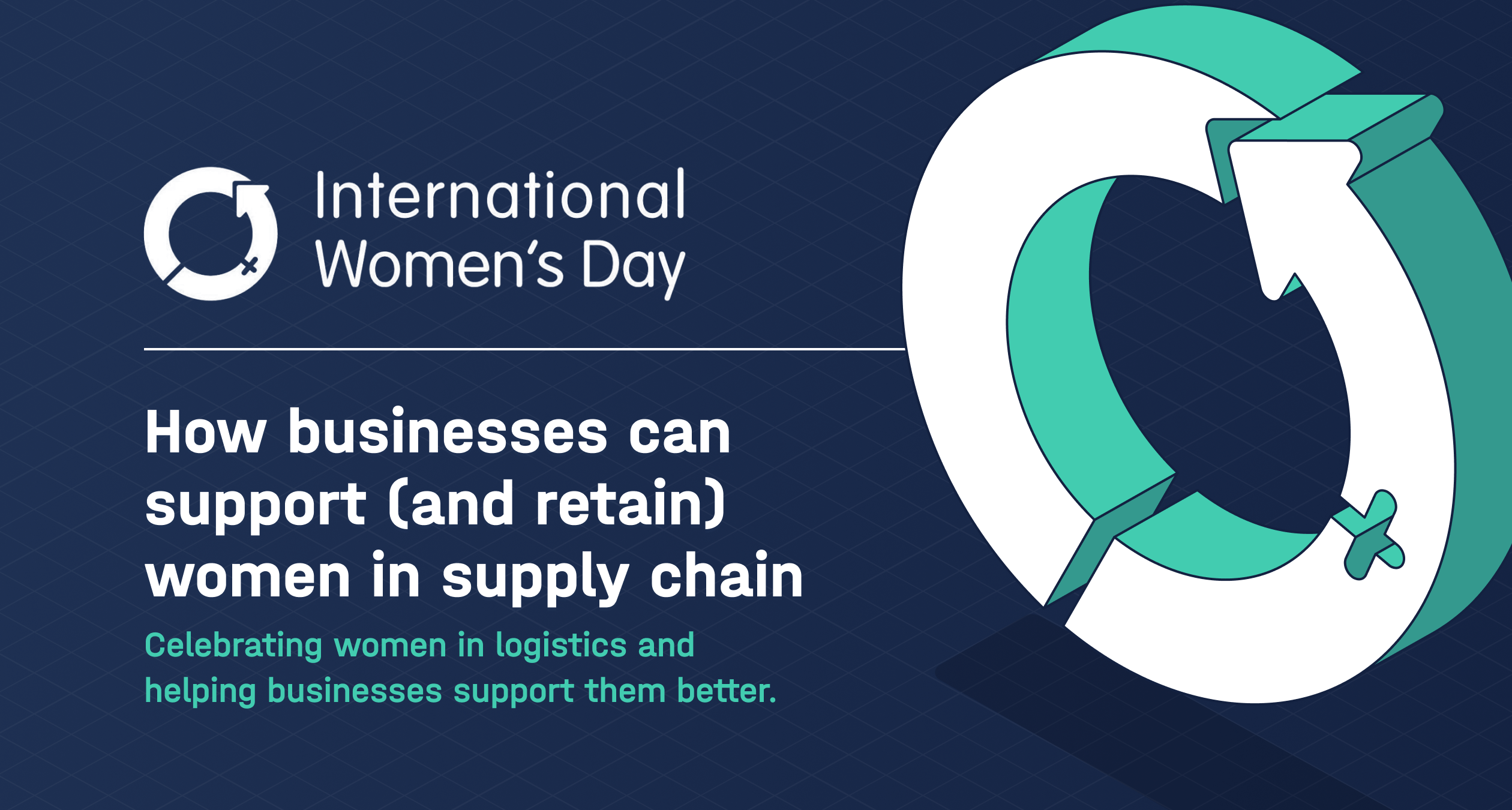 International Women’s Day logo with women in supply chain blog title